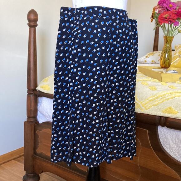 Talbots Blue Dotted Chiffon Skirt, Size 12P - Picture 2 of 7